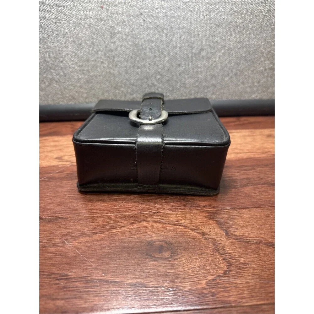 Vintage Belding Califorina Black Leather Saddle Bag Camera Case Style #3